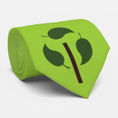 recycleboom met 3 grote bladeren stropdas (Opgerold)
