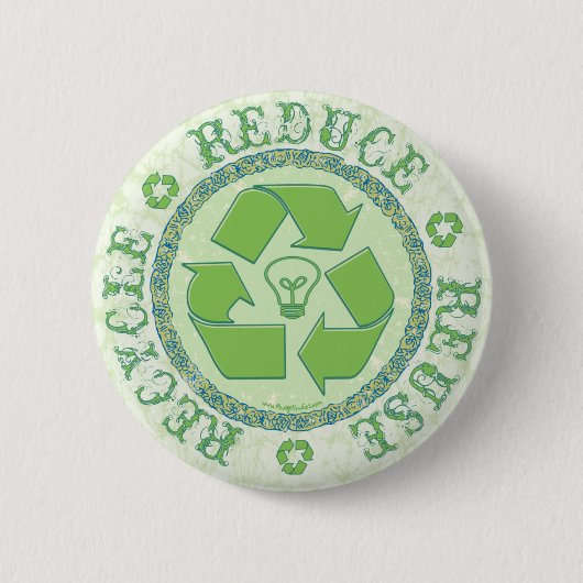Recyclen aarddagtuig ronde button 5,7 cm (Voorkant)