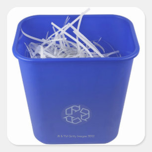 Recyclen bak vierkante sticker