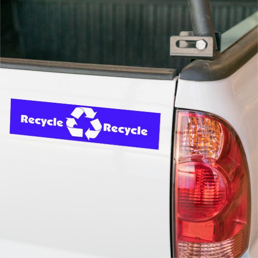 Recyclen bin-etiketten met recyclen symbool en woo bumpersticker (Op Truck)