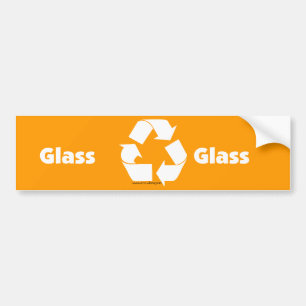 Recyclen bin-labels voor glas met het recyclen sym bumpersticker
