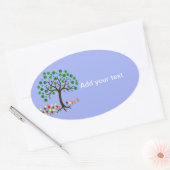 Recyclen bomen en bloemen ovale sticker (Envelop)