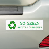 Recyclen congres bumpersticker (Op auto)
