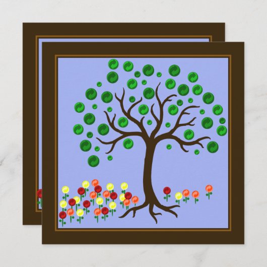 Recyclen de Uitnodiging van de Boom en van de Bloe (Voorkant / Achterkant)