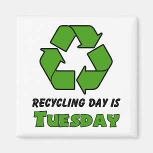 Recyclen dinsdag magneet