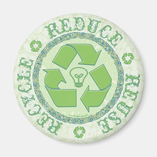 Recyclen Earth Day Gear Magneet (Voorkant)