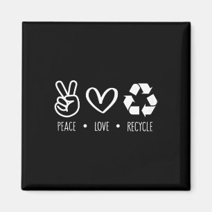Recyclen Earth Day Teacher Tiener Recycling Peace Magneet