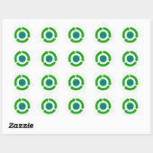 Recyclen Earth Logo Design Ronde Sticker (Vel)