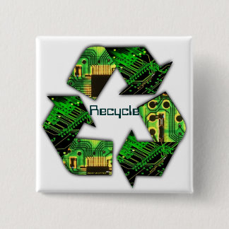 Recyclen elektronica-Button Vierkante Button 5,1 Cm