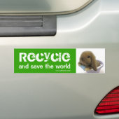 Recyclen en redt de wereld - Bumpersticker (Op auto)