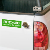 Recyclen en redt de wereld - Bumpersticker (Op Truck)