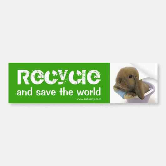 Recyclen en redt de wereld - Bumpersticker (Voorkant)