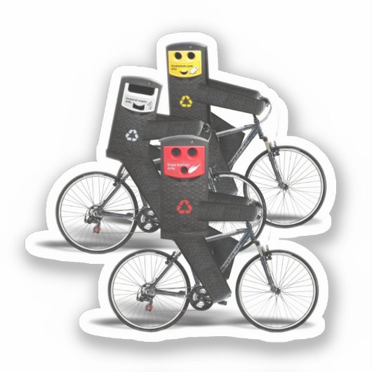 Recyclen fietsbakken sticker (Voorkant)