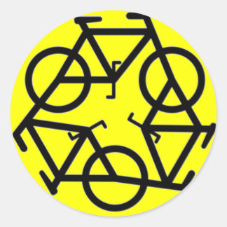 Recyclen fietssymbool ronde sticker