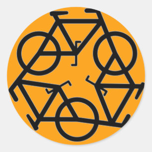 Recyclen fietssymbool ronde sticker