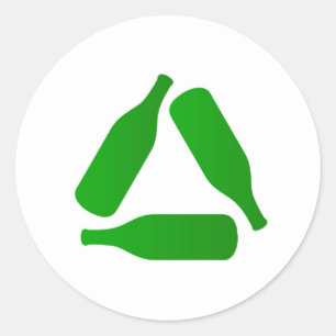 Recyclen flessen ronde sticker