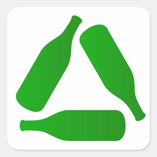 Recyclen flessen vierkante sticker (Voorkant)