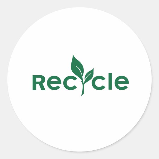 Recyclen - ga groene kleine sticker (Voorkant)
