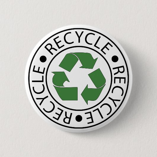 Recyclen Green Ceter Logo Ronde Button 5,7 Cm (Voorkant)