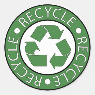 Recyclen groen ronde sticker