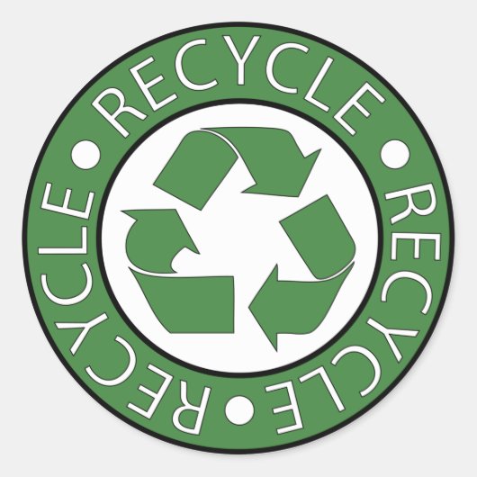 Recyclen groen ronde sticker (Voorkant)