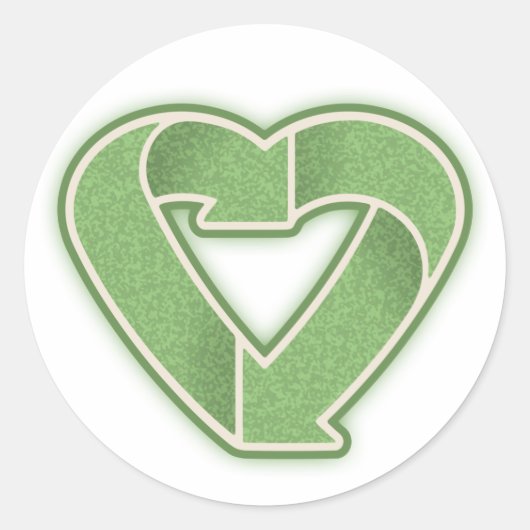 Recyclen hart -grn ronde sticker (Voorkant)
