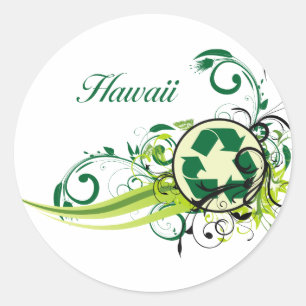 Recyclen Hawaï Ronde Sticker