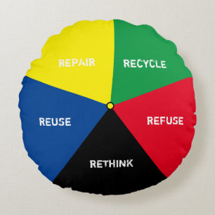 Recyclen, hergebruik, hergebruik, herdenken - spar rond kussen