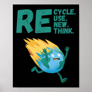 Recyclen Hergebruik Hernieuw Rethink Earth Day Act Poster