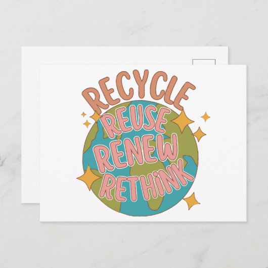 Recyclen hergebruik Heroverweging Briefkaart (Voorkant / Achterkant)