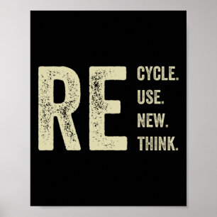 Recyclen hergebruik Heroverweging Crisis Milieu A Poster
