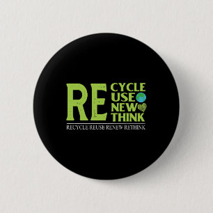 Recyclen hergebruik Heroverweging Crisis Milieu A Ronde Button 5,7 Cm