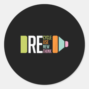 Recyclen hergebruik Heroverweging Crisis Milieu A Ronde Sticker