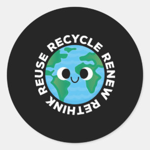 Recyclen hergebruik Heroverweging Crisismilieu E Ronde Sticker