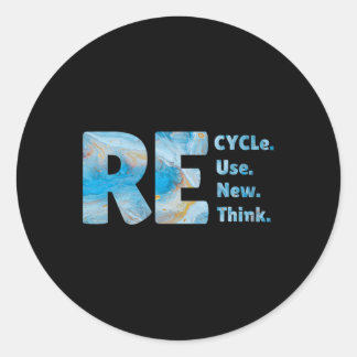 Recyclen hergebruik Heroverweging Crisismilieu E Ronde Sticker