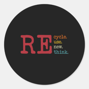 Recyclen Hergebruik Herstel Herdenken Aardodag En Ronde Sticker