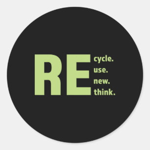 Recyclen hergebruik Herstel Herdenken Milieudag Aa Ronde Sticker