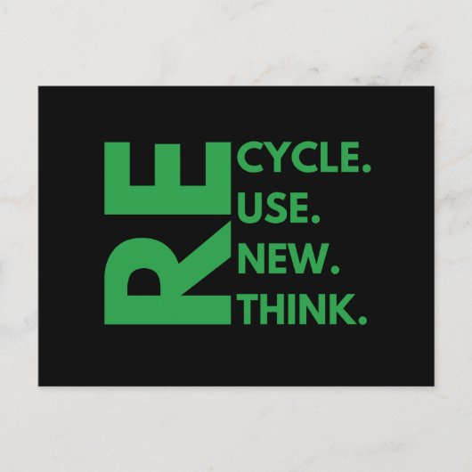 Recyclen Hergebruik Vernieuw Rethink Earth Day-omg Briefkaart (Voorkant)