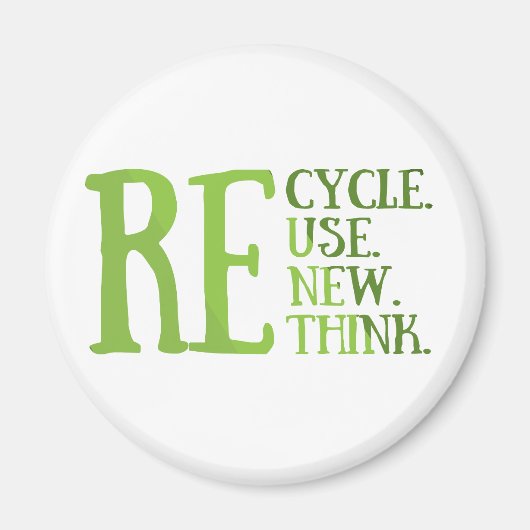 Recyclen hergebruik Vernieuwen Rethink Magneet (Voorkant)
