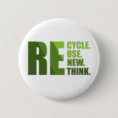 Recyclen hergebruik Vernieuwen Rethink Ronde Button 5,7 Cm (Voorkant)