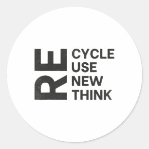 Recyclen Hergebruiken Heroverwegen Hergebruiken Ni Ronde Sticker