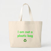 recyclen, ik ben geen plastic zak grote tote bag (Voorkant)