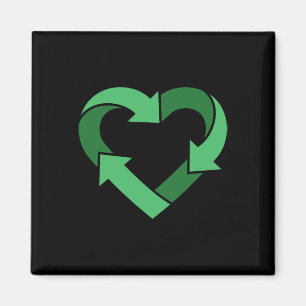  Recyclen Logo Heart Shaped Earth Day Natuur Magneet