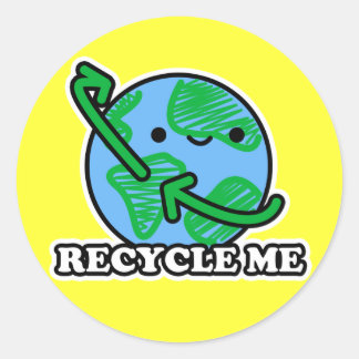 "Recyclen ME" Earth Stickers (geel)