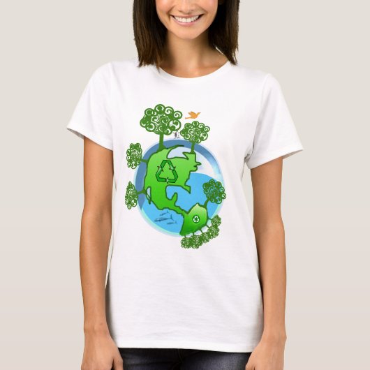 Recyclen mondiale duurzame aarde t-shirt (Voorkant)