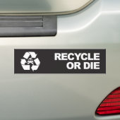 recyclen of sterft bumpersticker (Op auto)