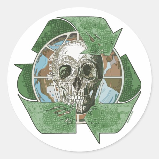 Recyclen of sterft ronde sticker (Voorkant)