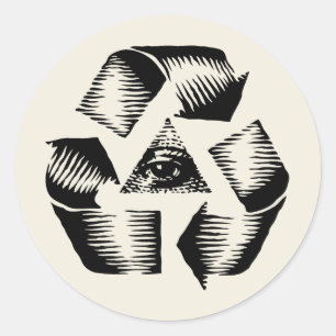 Recyclen ogen ronde sticker