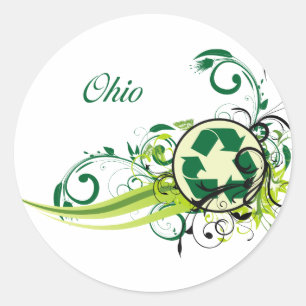 Recyclen Ohio Ronde Sticker