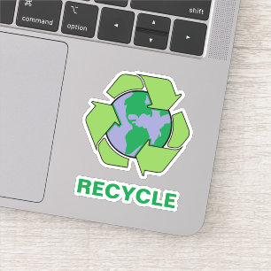 Recyclen om azijnvinyl op aarde te bewaren sticker